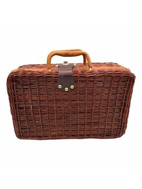 Vintage Wicker Woven Picnic Basket / Style Storage Container